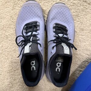 On Running Athletic Shoes in Light Purple and Black